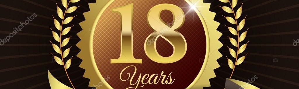 depositphotos 52423673 stock illustration celebrating 18 years anniversary golden